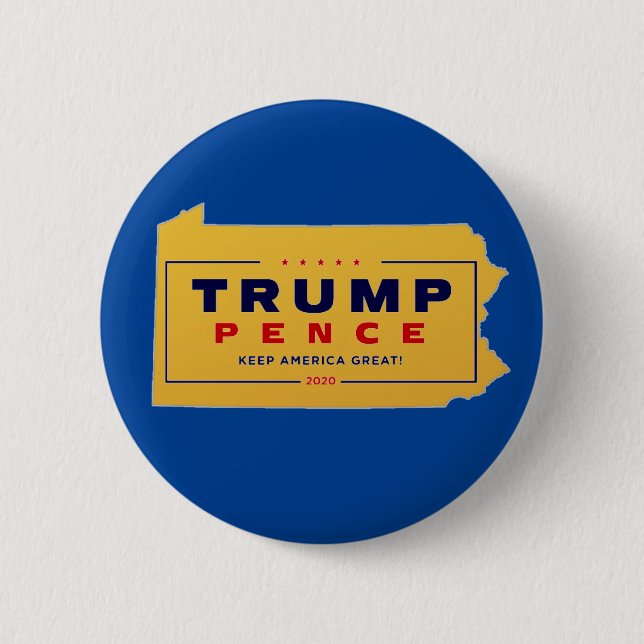 Pennsylvania for Trump Pence 2020 Button (Front)