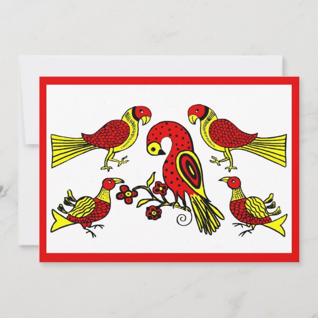 Pennsylvania German folk art birds barn wedding (Front)