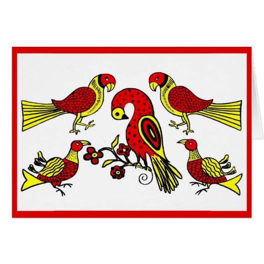 Pennsylvania German folk art birds Cards (Front Horizontal)
