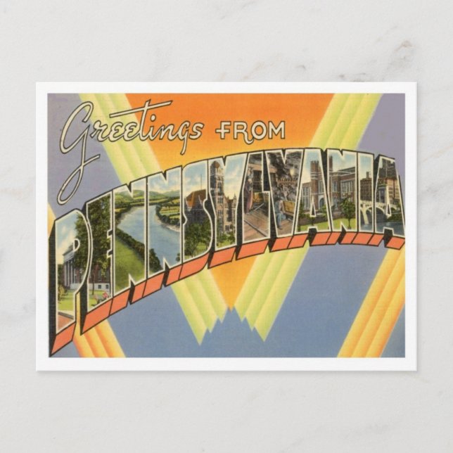 Pennsylvania Greetings From US States Postcard (Front)