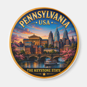 Pennsylvania Historic Philadelphia Skyline Magnet