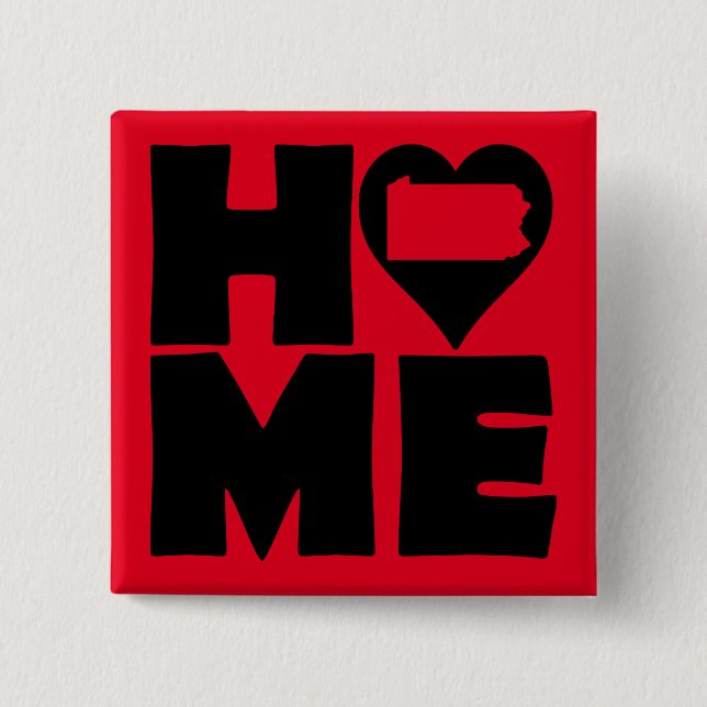 Pennsylvania Home Heart State Button Badge Pin (Front)