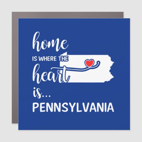 Pennsylvania home is where the heart is car magnet