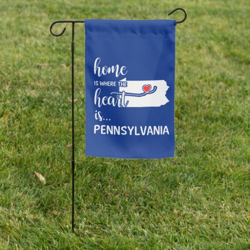 Pennsylvania home is where the heart is garden flag