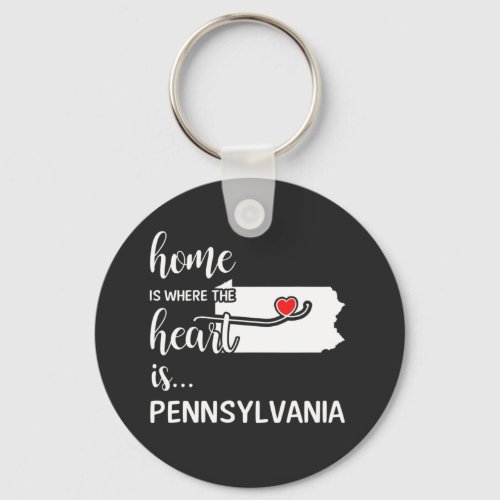 Pennsylvania home is where the heart is keychain