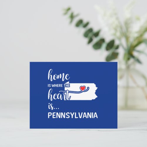 Pennsylvania home is where the heart is postcard