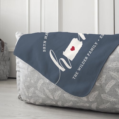 Pennsylvania Home State Personalized Sherpa Blanket