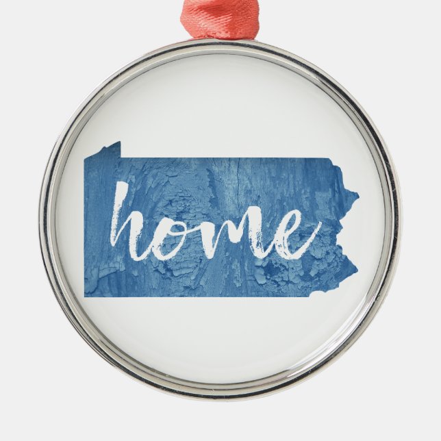 Pennsylvania Home Wood Grain Metal Ornament (Front)