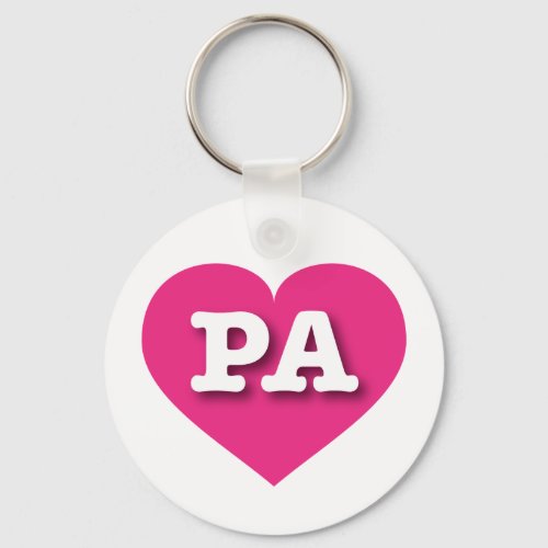 Pennsylvania Hot Pink Heart _ I love PA Keychain