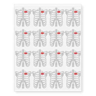 Pennsylvania In Heart Skeletons Halloween Funny Temporary Tattoos