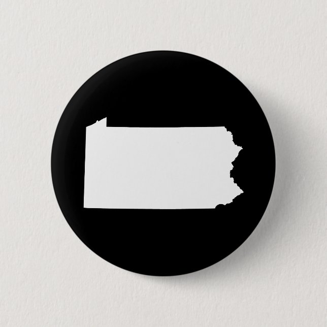 Pennsylvania in White and Black Pinback Button (Front)