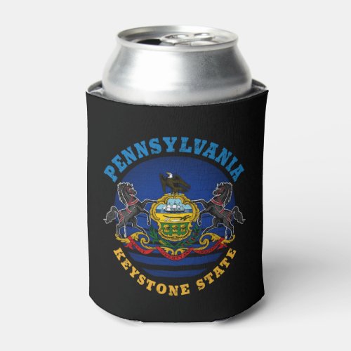 PENNSYLVANIA KEYSTONE STATE FLAG  CAN COOLER