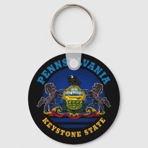 PENNSYLVANIA KEYSTONE STATE FLAG KEYCHAIN