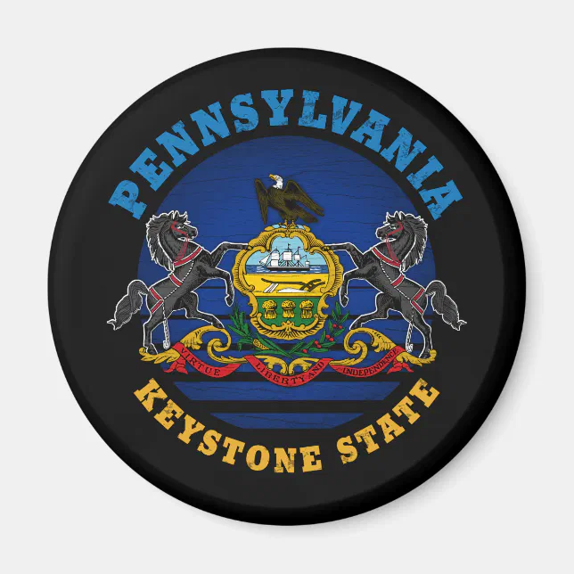 PENNSYLVANIA KEYSTONE STATE FLAG MAGNET | Zazzle