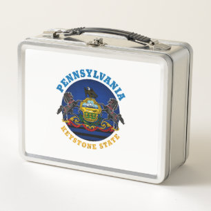 PENNSYLVANIA KEYSTONE STATE FLAG METAL LUNCH BOX