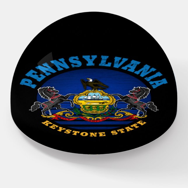PENNSYLVANIA KEYSTONE STATE FLAG PAPERWEIGHT (Angled)