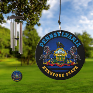 PENNSYLVANIA KEYSTONE STATE FLAG WIND CHIME 