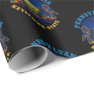 PENNSYLVANIA KEYSTONE STATE FLAG WRAPPING PAPER