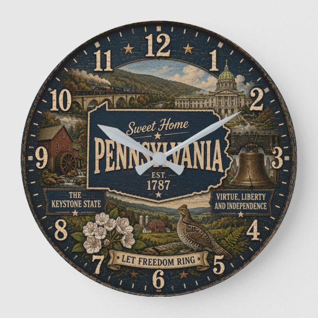 Pennsylvania Keystone State Historic Landmark  Large Clock (Front)