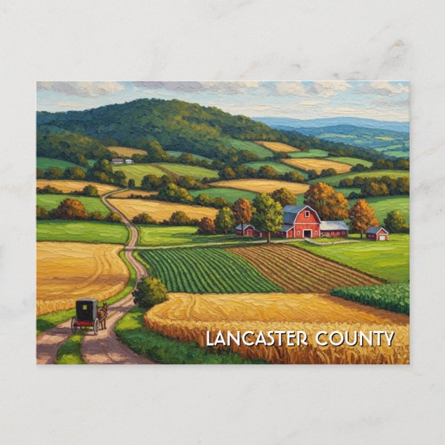 Pennsylvania Lancaster County Travel Postcard (Front)