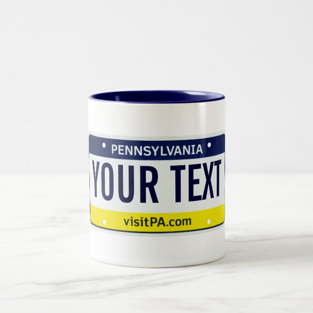 Pennsylvania license plate mug (Center)