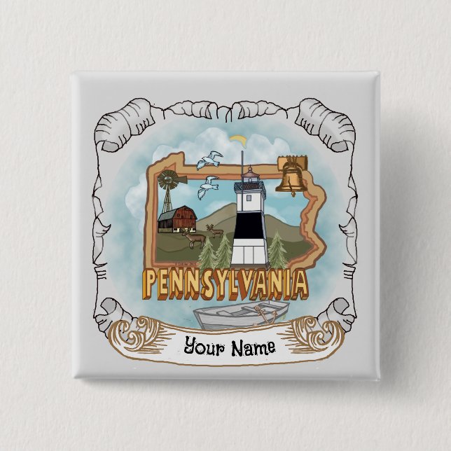 Pennsylvania Lighthouse Button (Front)