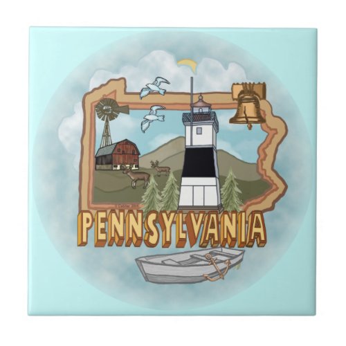 Pennsylvania Lighthouse Ceramic Tile
