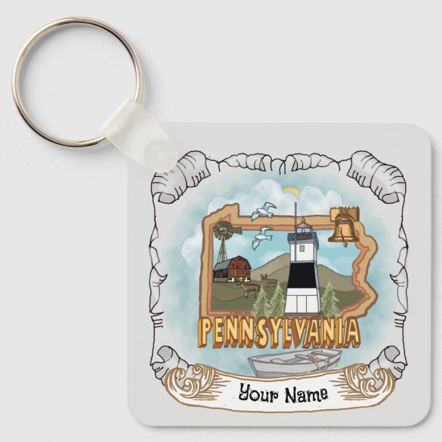 Pennsylvania Lighthouse Keychain (Front)