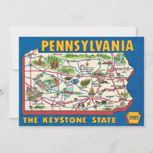 Pennsylvania Map 5x7 Postcard