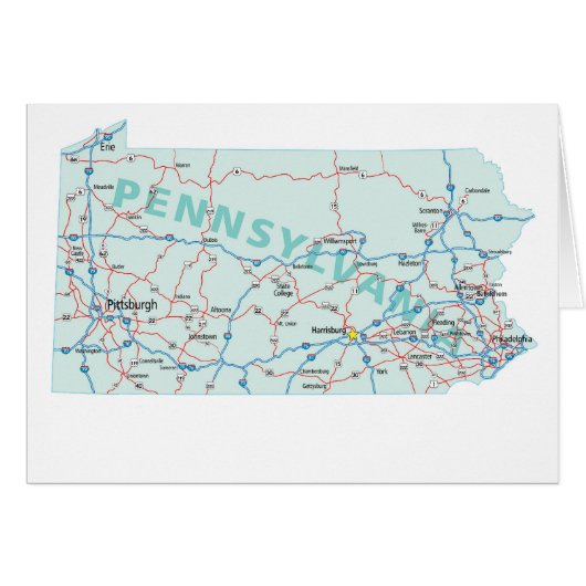 Pennsylvania Map Blank Card (Front Horizontal)