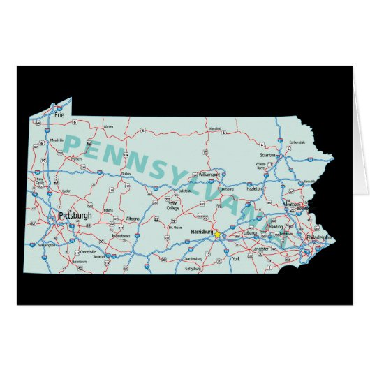 Pennsylvania Map Card (Front Horizontal)