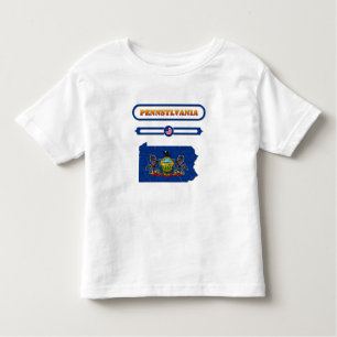 PENNSYLVANIA, MAP OF PENNSYLVANIA. SAMER BRASIL TODDLER T-SHIRT
