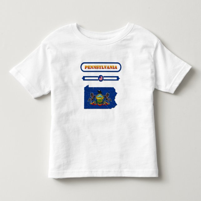 PENNSYLVANIA, MAP OF PENNSYLVANIA. SAMER BRASIL TODDLER T-SHIRT (Front)