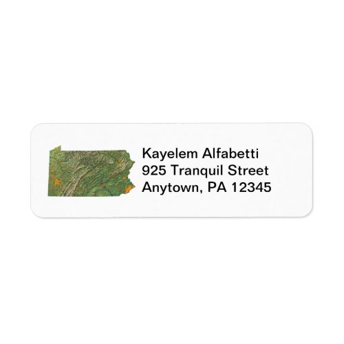 Pennsylvania Map Return Address Label