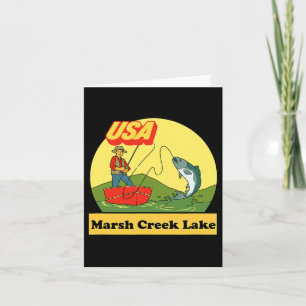 Pennsylvania Marsh Creek Lake - Usa Retro Fishing  Card
