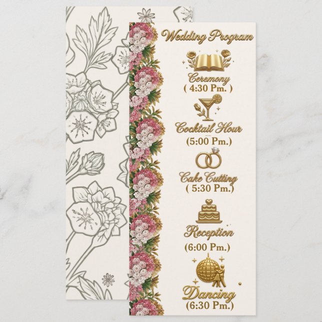 Pennsylvania Mountain Laurel Wedding Program (Front/Back)