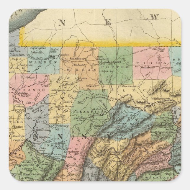 Pennsylvania, New Jersey 2 Square Sticker (Front)