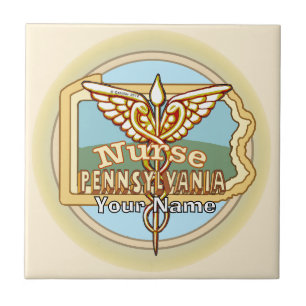 Pennsylvania Nurse Caduceus Tile