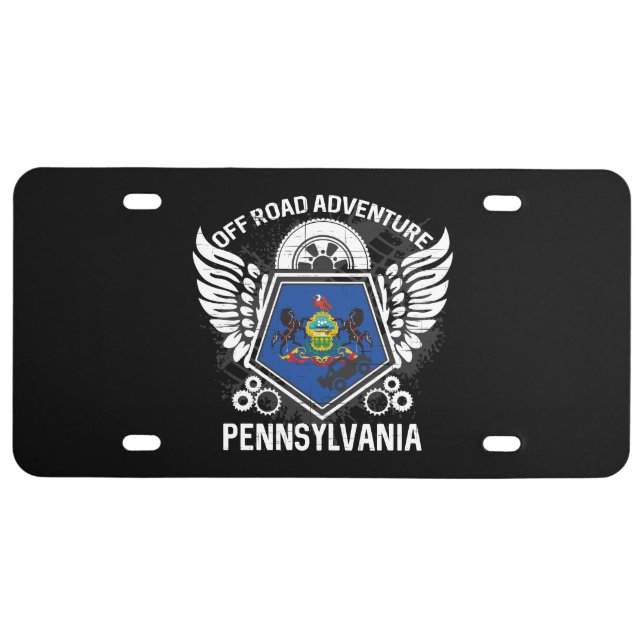 Pennsylvania Off Road Adventure 4x4 Trails Mudding License Plate (Front)