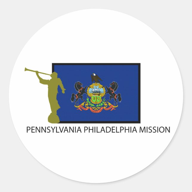 PENNSYLVANIA PHILADELPHIA MISSION LDS CTR CLASSIC ROUND STICKER (Front)
