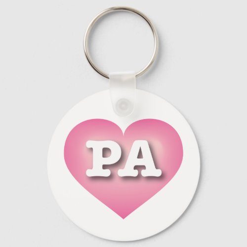 Pennsylvania Pink Fade Heart _ I love PA Keychain