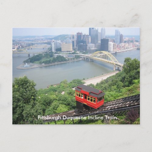 Pennsylvania Pittsburgh Duquesne Incline Train Postcard