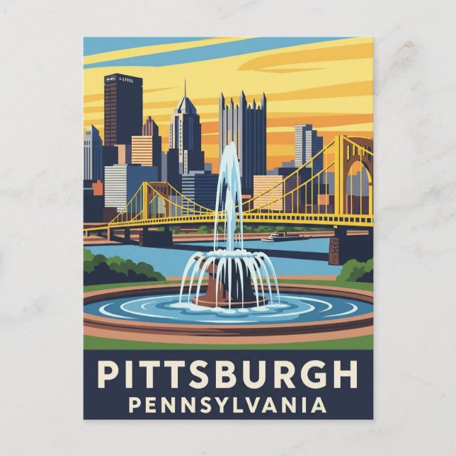 Pennsylvania Pittsburgh Travel Postcard (Front)