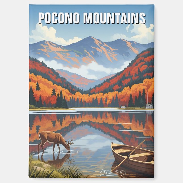 Pennsylvania Pocono Mountains Travel Magnet (Front)