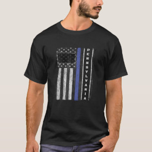 Pennsylvania Police Week Thin Blue Line LEO USA Fl T-Shirt