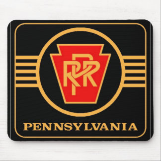 Pennsylvania railroad black and gold logo Mousepad