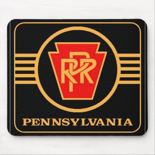 Pennsylvania railroad black and gold logo Mousepad