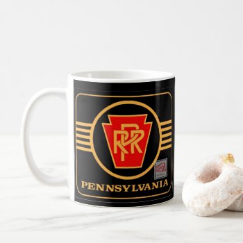 Pennsylvania Railroad Black And  Gold     Trivet Coffee Mug by stanrail at Zazzle