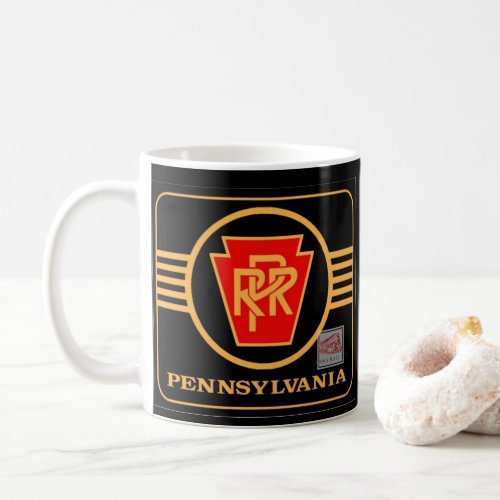 Pennsylvania Railroad Black and  Gold     Trivet Coffee Mug