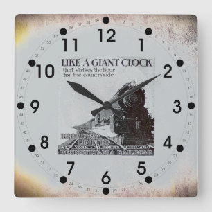 Pennsylvania Railroad Broadway Limited 1929 Square Wall Clock